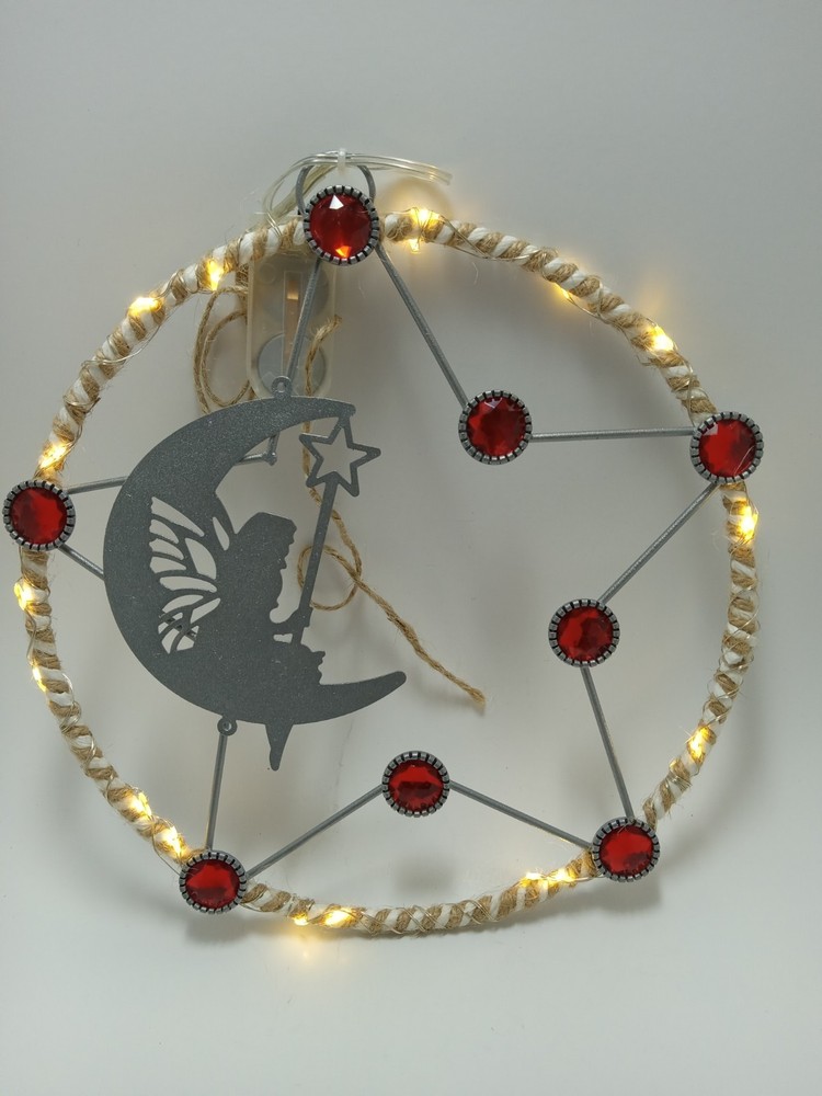 Dream Talisman string art illuminated wall decor with Pixie On The Moon