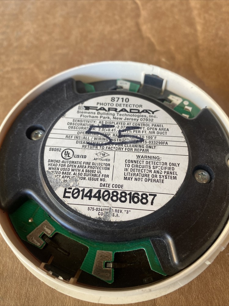 FARADAY 8710 Smoke Detector Fire Alarm