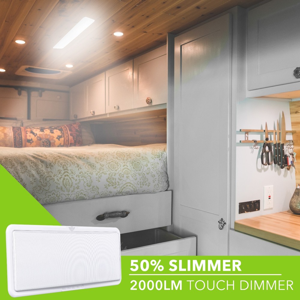 21'' RV LED Interior Ceiling Dome Light 12V W Touch dimmer Switch Camper 2000LM