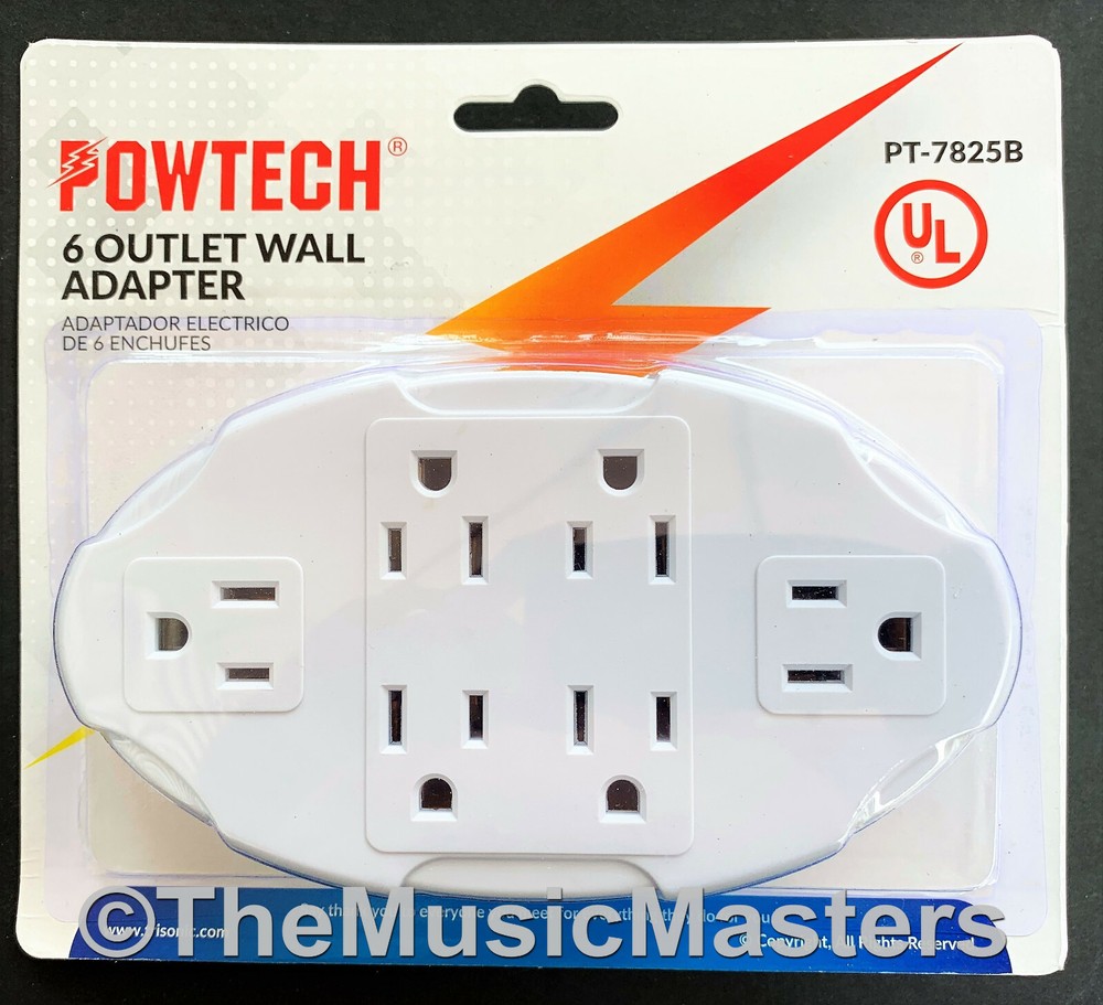 (2) 6 Outlet Electrical Socket Adapter Cover Oval 6-Way Wall Plug Power Splitter
