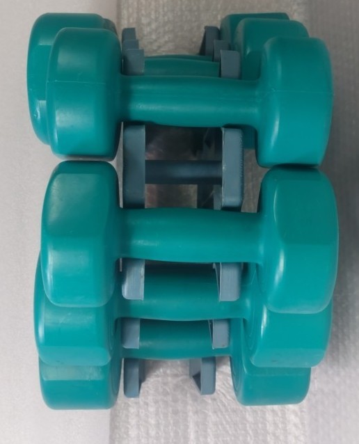 Bollinger Dumbbells Weights Plastic Vinyl Set Green.