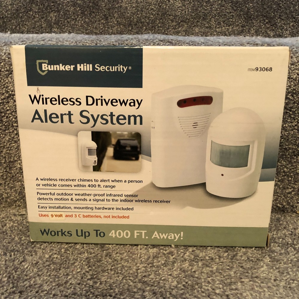 Bunker Hill Security Wireless Driveway Alert System Model 93068 Range 400 Ft