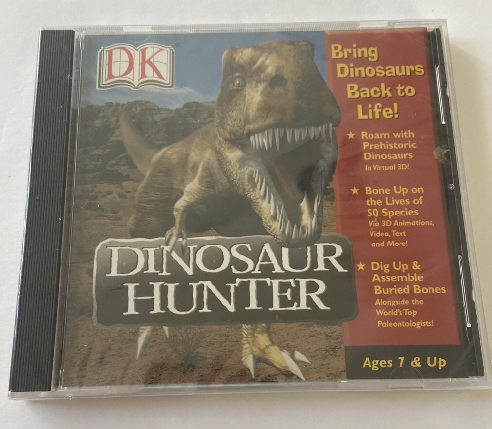 Factory Sealed Dinosaur Hunter Computer Software CD-ROM 1996 Windows 95/98/ME