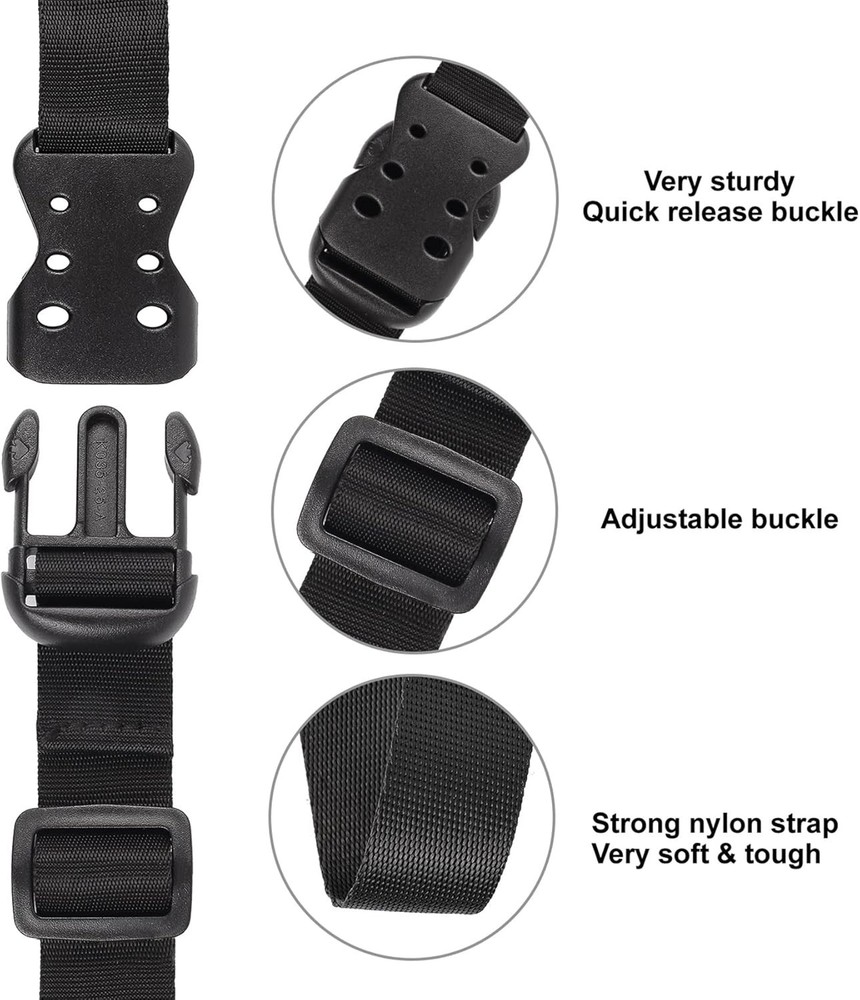 Versatile 40" Adjustable Nylon Utility Straps - Quick-Release Buckles, 2 Pack