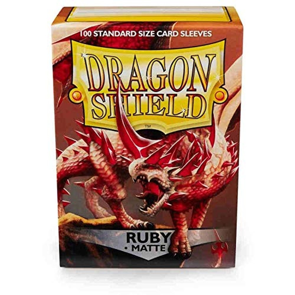Dragon Shield 100 Count Standard Size Matte Deck Protector Sleeves (Matte Ruby)
