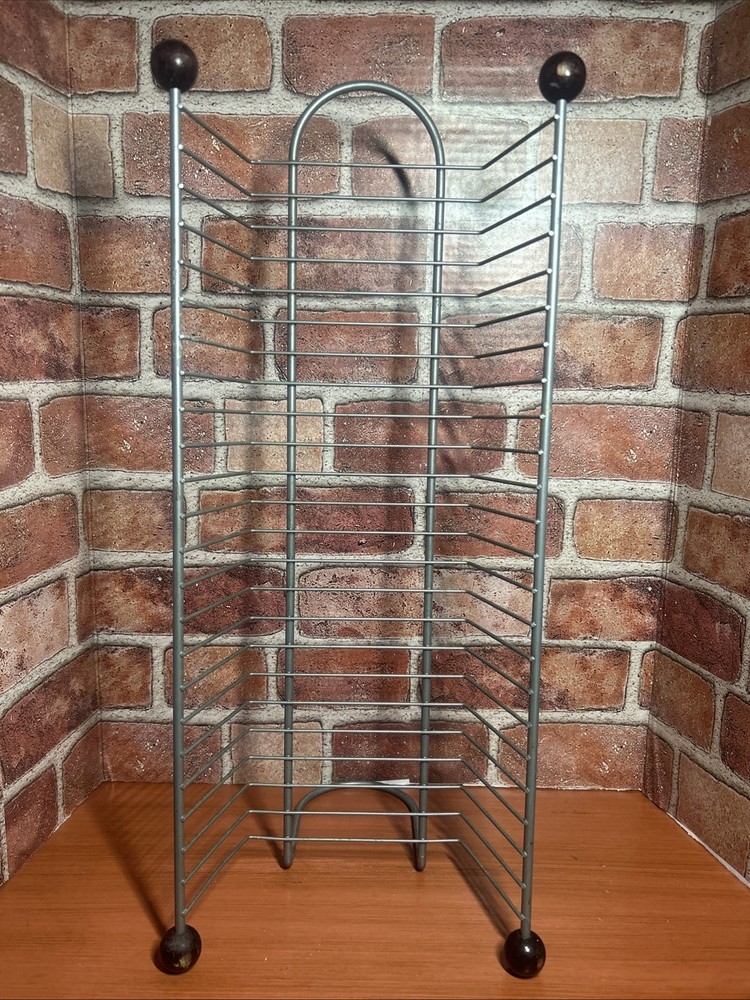 Gray Wire Tower Rack DVD Storage Shelf  21" Holds 23 DVDs