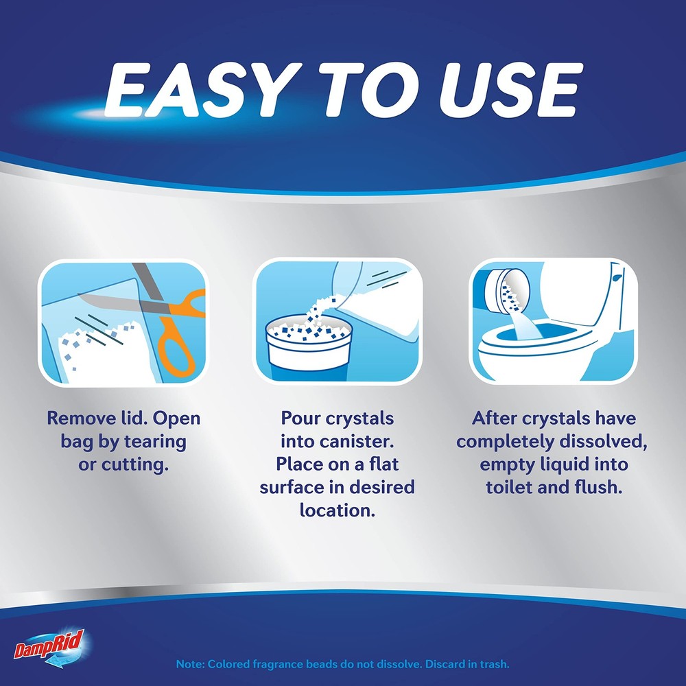 DampRid Refillable Moisture Absorber, 11 oz., 6-Pack – Fresh 6 pack, Blue