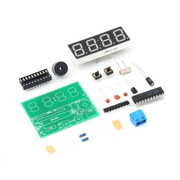 C51 Digital 4 Bits Electronic Clock Electronic with setup instructions