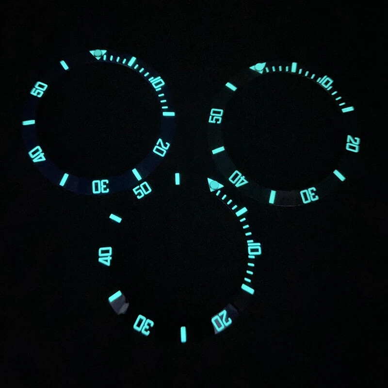 38MMX30.7MM C3Luminous Ceramic Bezel Insert For Seiko Water ghost shell