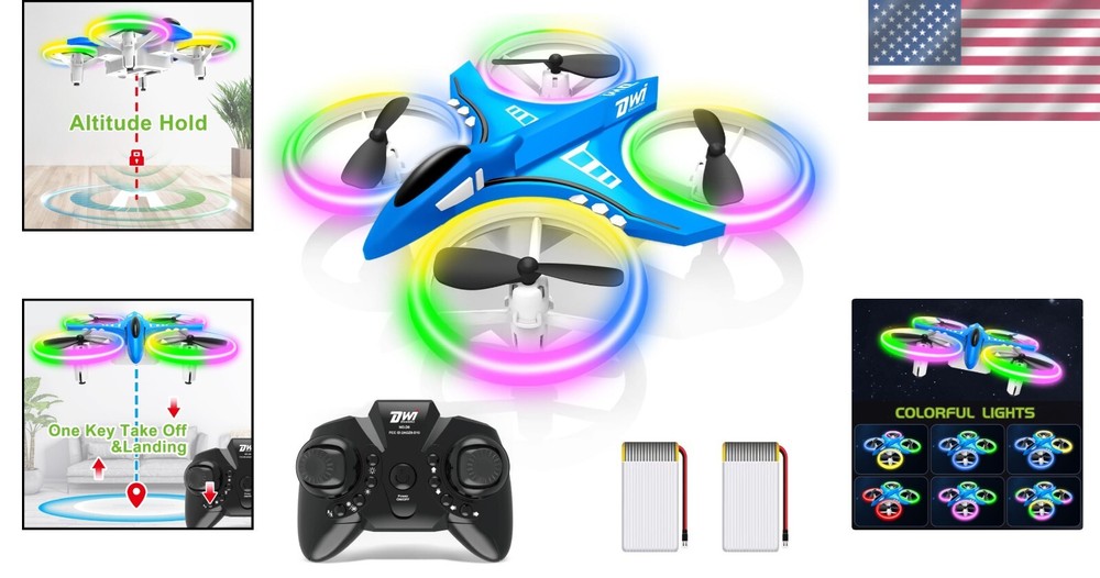 Blue Nano Quadcopter – Mini Drone with 15 Min Flight Time & Headless Mode