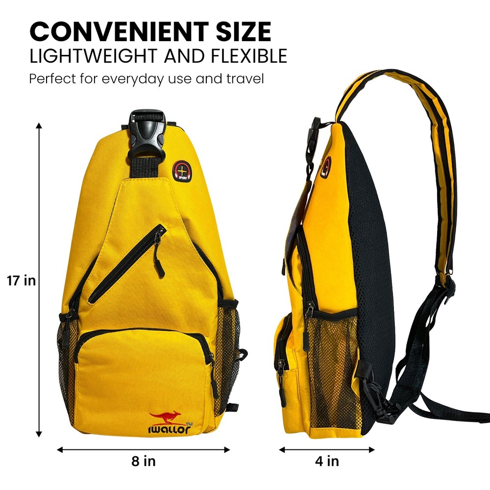 IWALLOR Dual Strap woman Yellow Sling Back Pack