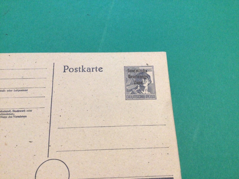 Germany Russian Zone unused card A17992
