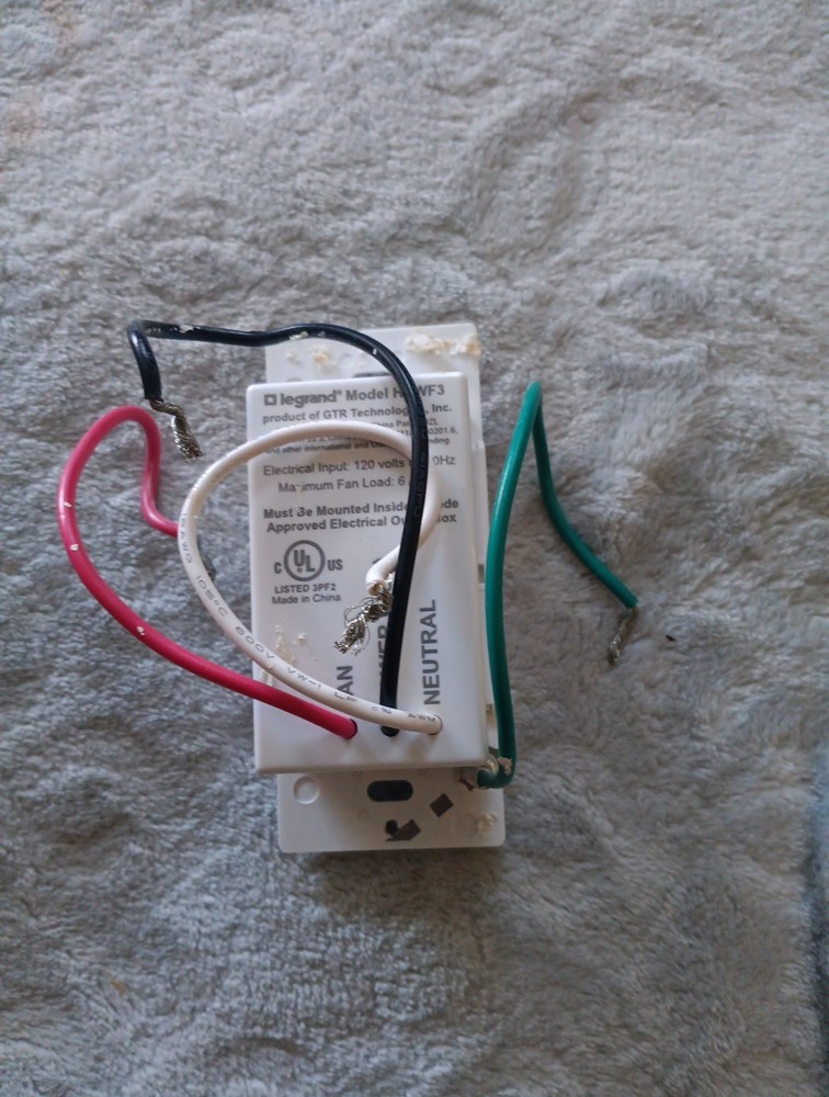 Legrand - HSWF3W Humidity Based Fan Control, White