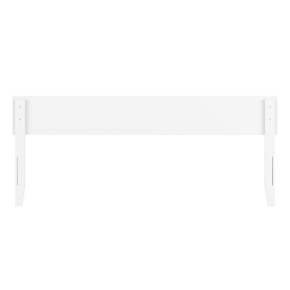 Pemberly Row King Solid Wood Panel Headboard with Device Charger in White