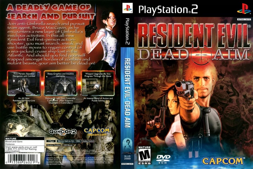 Resident Evil Dead Aim PS2 Game Case Box Cover Work Only (No Game)