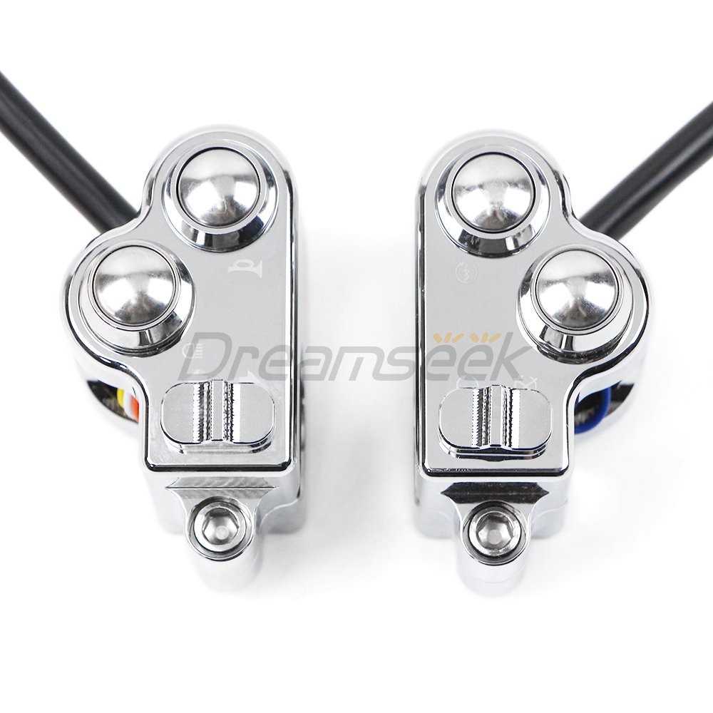 Chrome 25mm Universal Handlebar Switch Horn Button Control for Harley Motorcycle