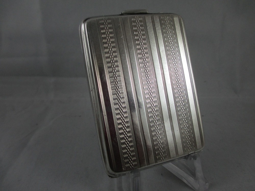 ART DECO SOLID SILVER, GEORGE V  MATCH BOOK CASE, THOMAS LACK, BIRM. 1926