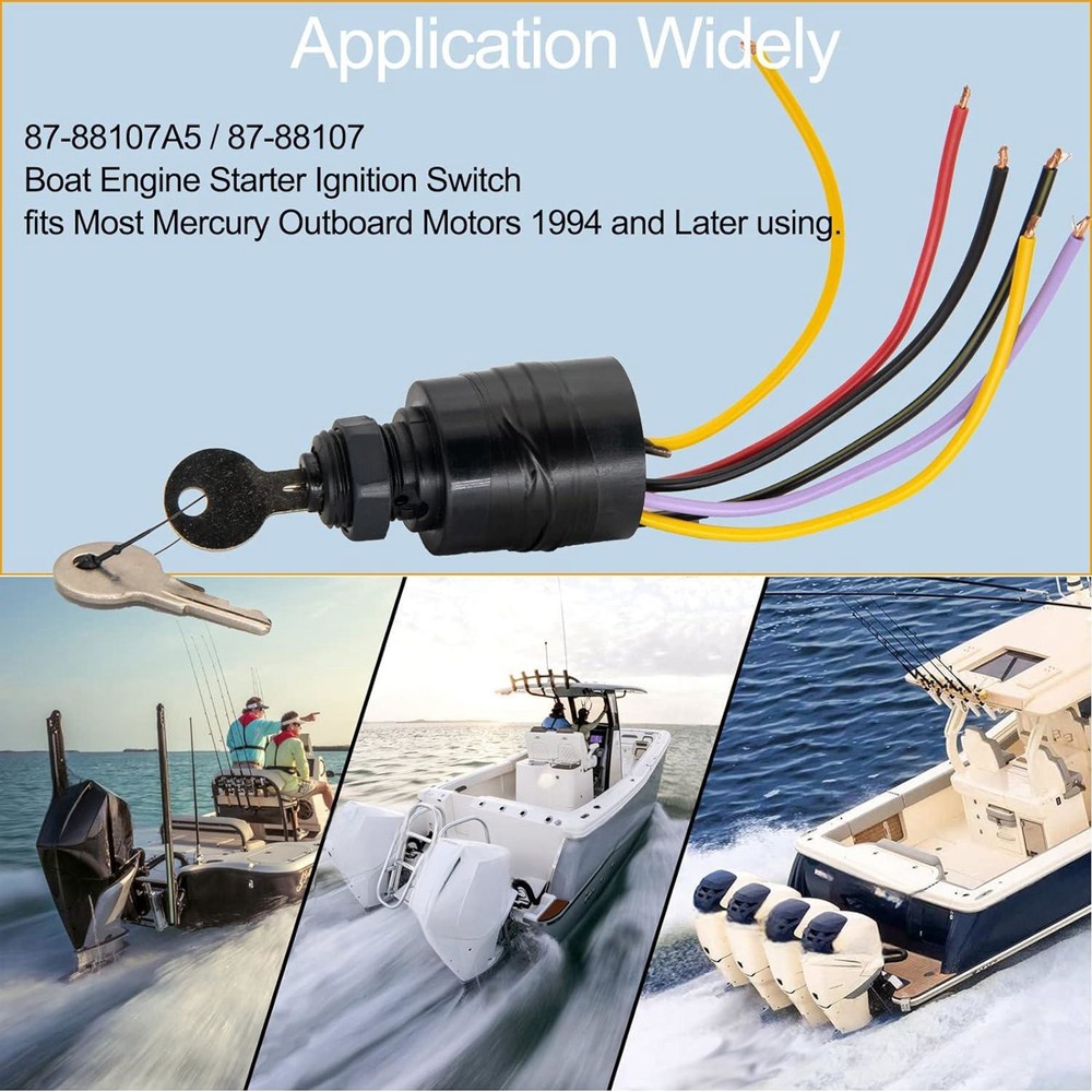 6Wire Connector Boat Ignition Switch Replacement For Mercury Outboard Motor 1994