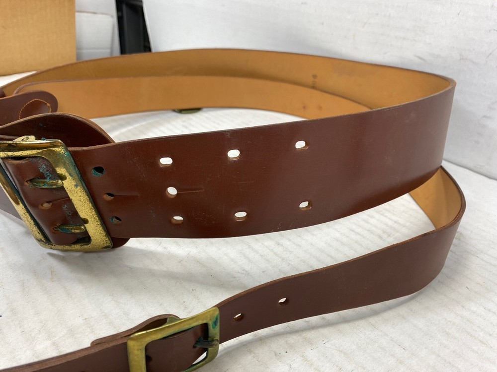 Post WW2 Leather Garrison Belt, 36W NOS