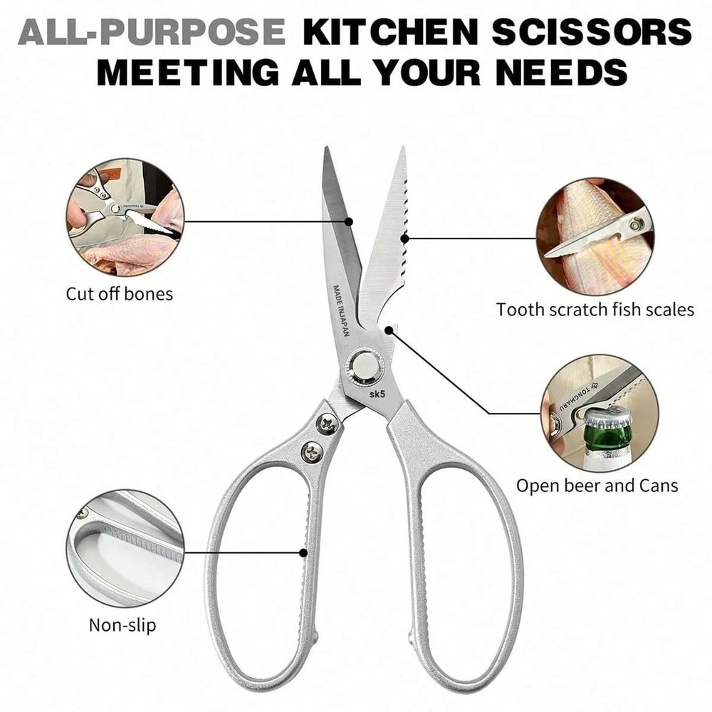 Kitchen Shears Multi-Function Kitchen Scissors Heavy Duty Sharp Stainless Steel