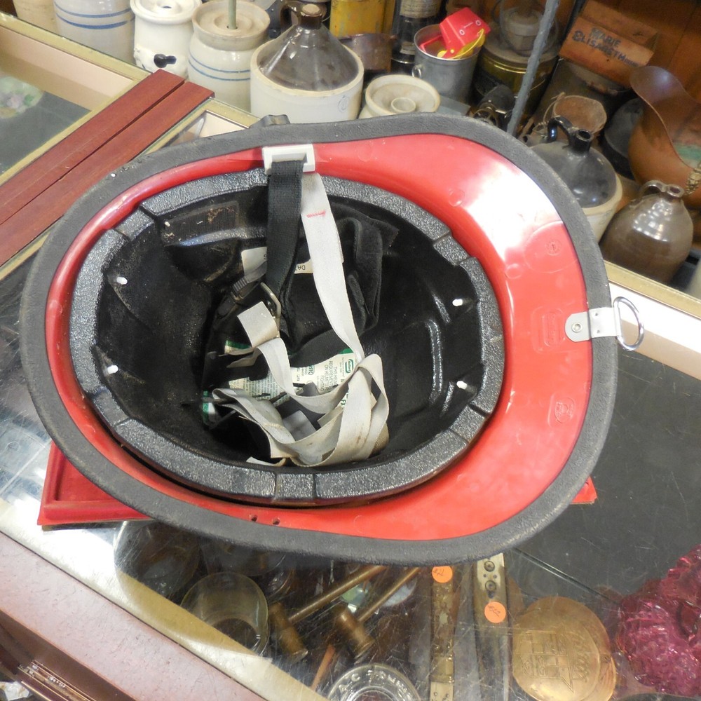 Vintage Red BULLARD Fireman's Helmet