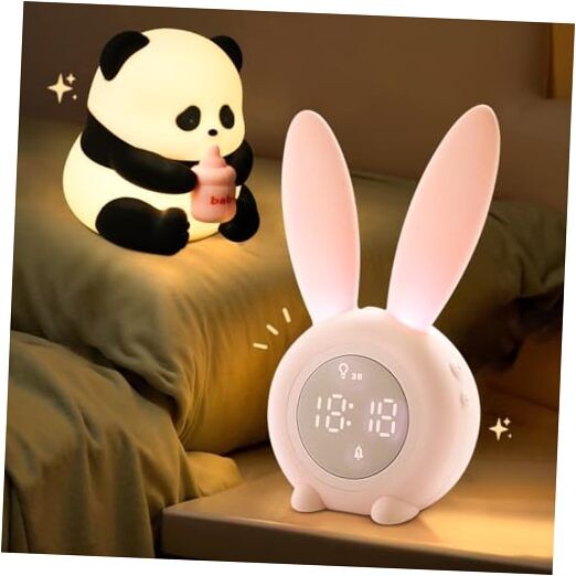 Cute Panda LED Night Light, Dimmable Squishy Night Lamp, Panda + Rabbit