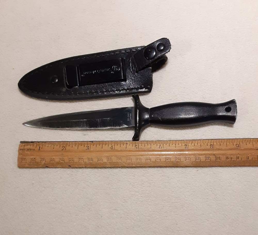 Explorer MM-111 21-045 Boot Dagger Fixed Blade Knife W Leather S&W Sheath