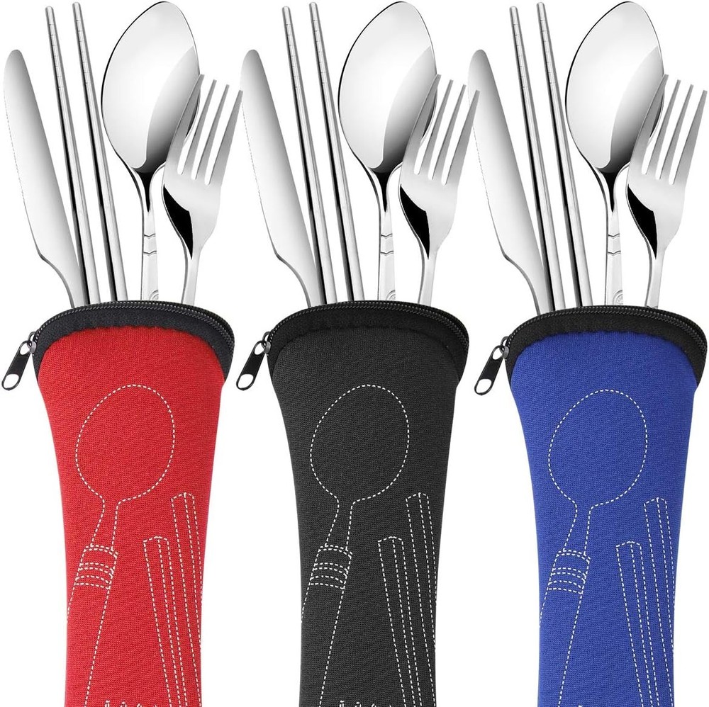 Reble Flatware Sets Knife, Fork, Spoon, Chopstis, Portable