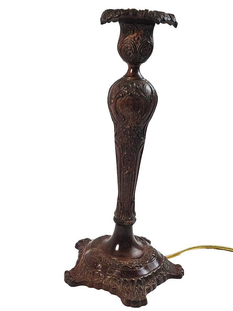Vintage Single Solid Bronze Casting Lamp