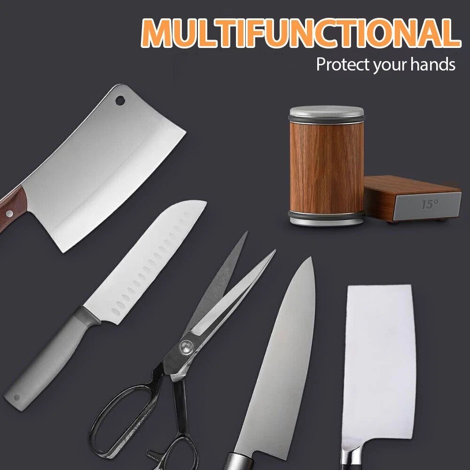 Rolling Knife Sharpener 15 and 20 Degree Sharpening Magnetic Angle Base Kitchen