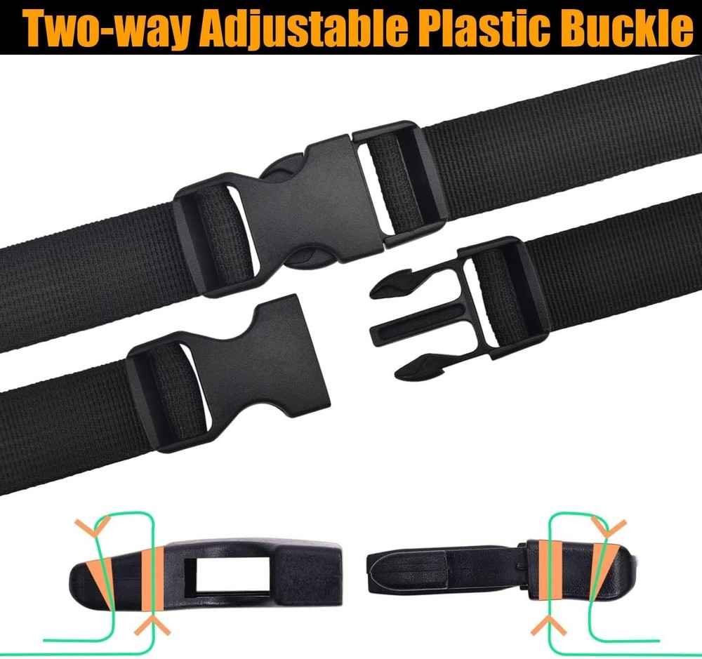 Heavy-Duty 1" Quick Side Release Buckle - Adjustable & No Sewing Required 2-Pack