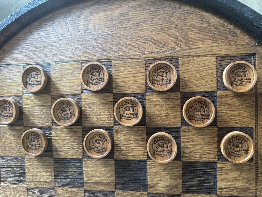 Checker Board Barrel Head Side Table