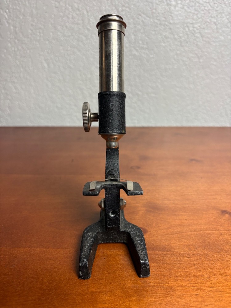 Vintage Decorative Miniature Microscope Black Crinkle Finish Display Piece