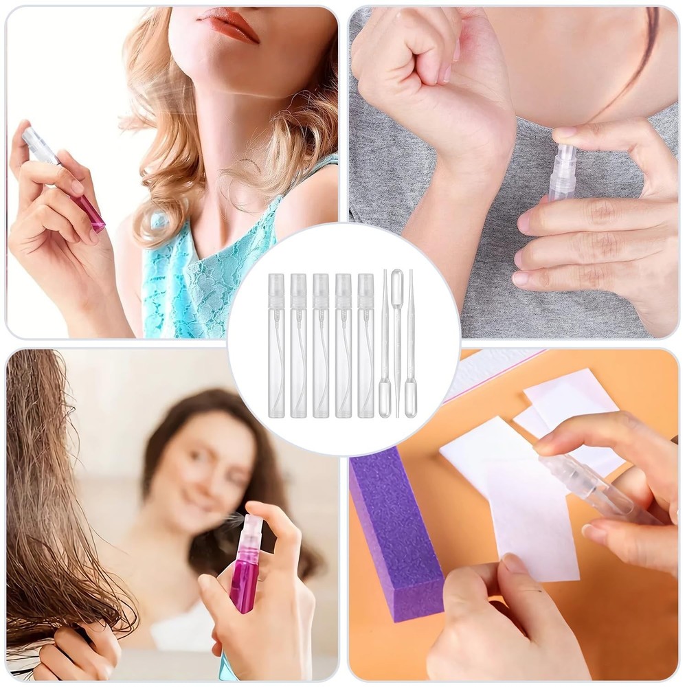 Mini Spray Bottles 5pcs 10ml – Refillable Perfume Atomizer Set