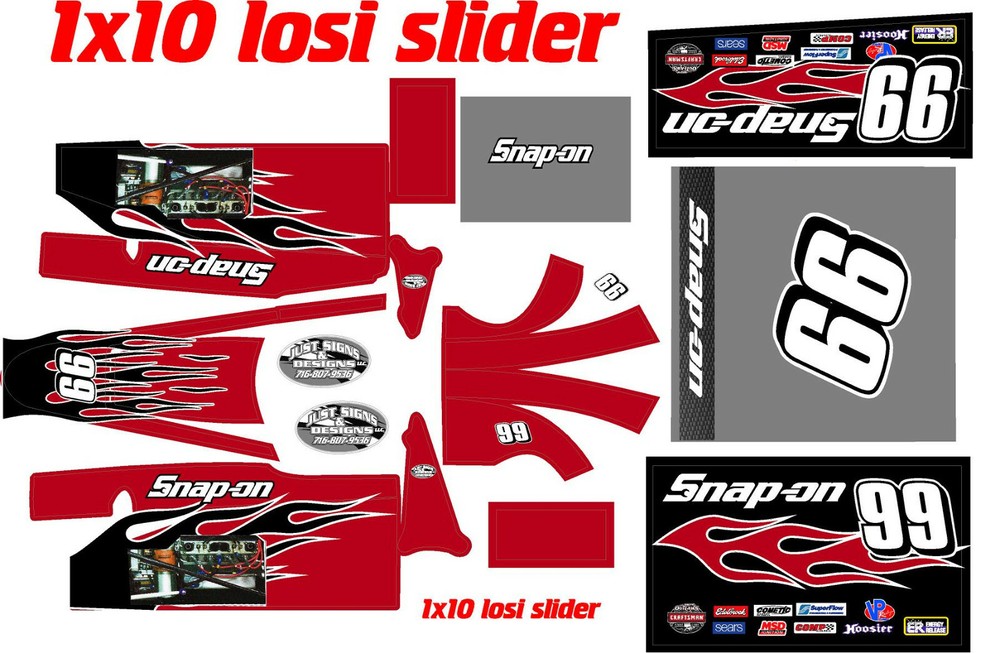 losi slider 1/10  wrap kit decal sticker SO CUSTOM WRAP KIT