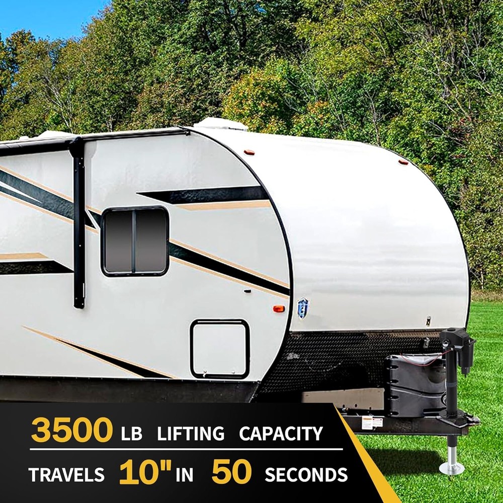 Pafessa USA 12V A-Frame Trailer Tongue Jack 3500lb Lift Cap 18" Travel w Cover