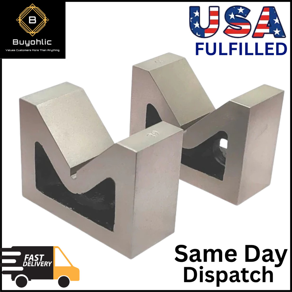 Seasoned caste iron v block pair