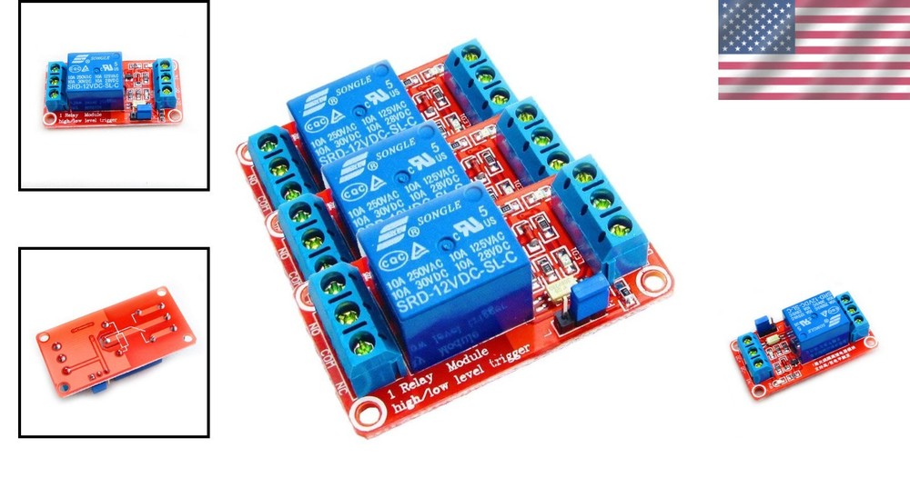 Powerful 12V Single Channel Relay Modules - Pack of 3 with Easy Trigger Options