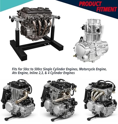 YHMOTO Heavy Duty Adjustable Motorcycle Engine Stand for Car/Engine