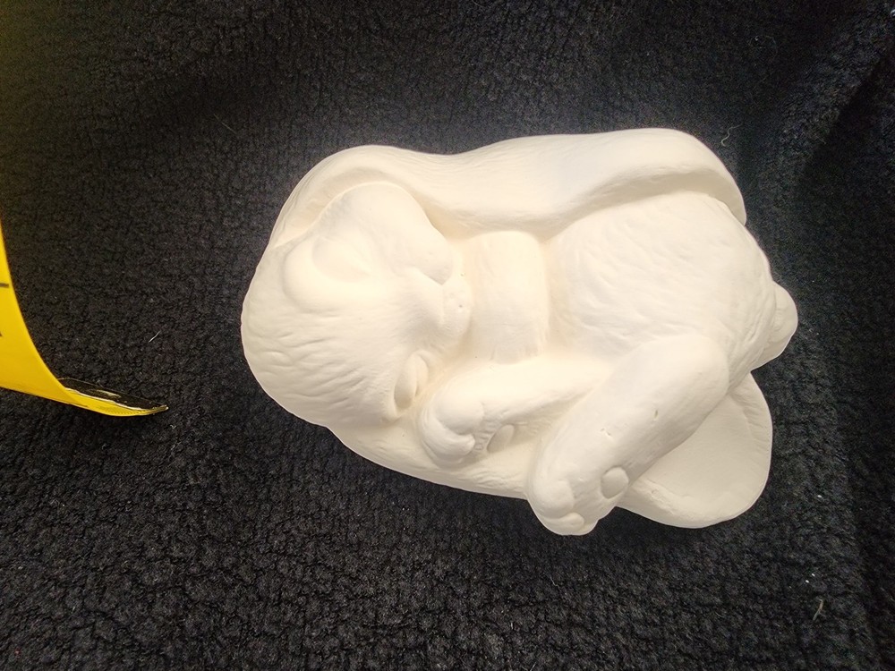 Ready to Paint Ceramic Bisque Sleeping Lop-Eared Easter Bunny