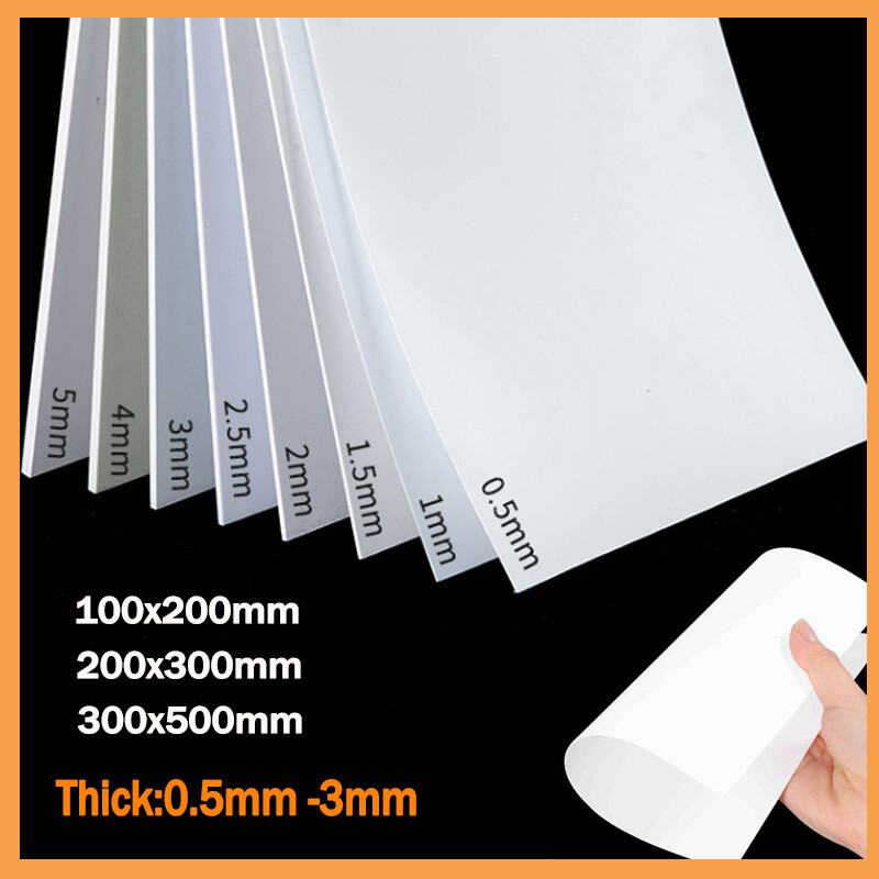 ABS Plastic Sheet Panel White DIY Model Craft 0.5/1/2/3/4/5mm Thick Smooth Plate