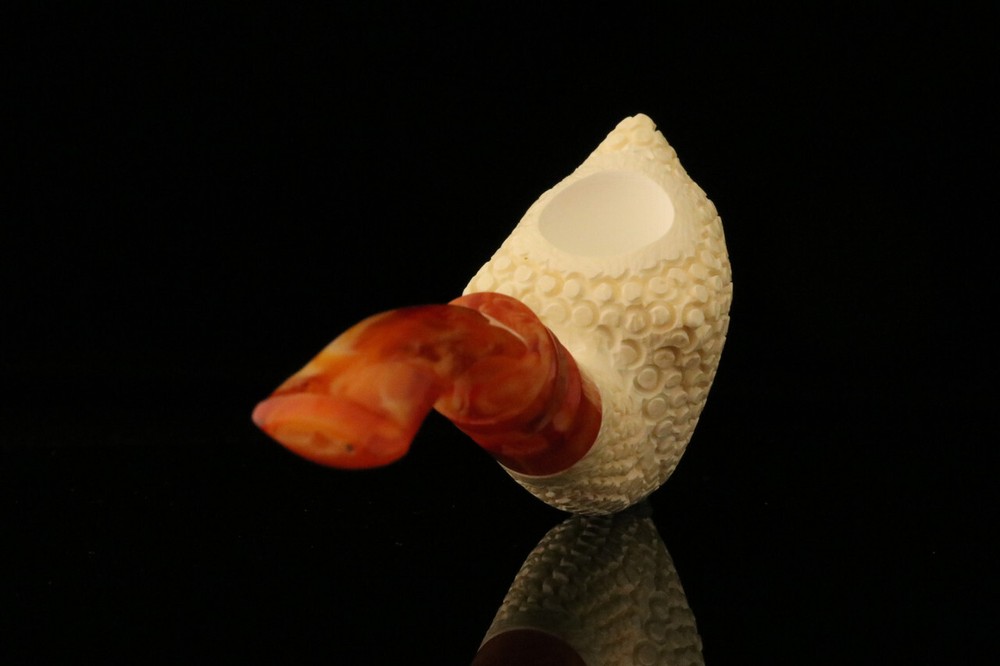 Grim Reaper Block Meerschaum Pipe with custom case M2012