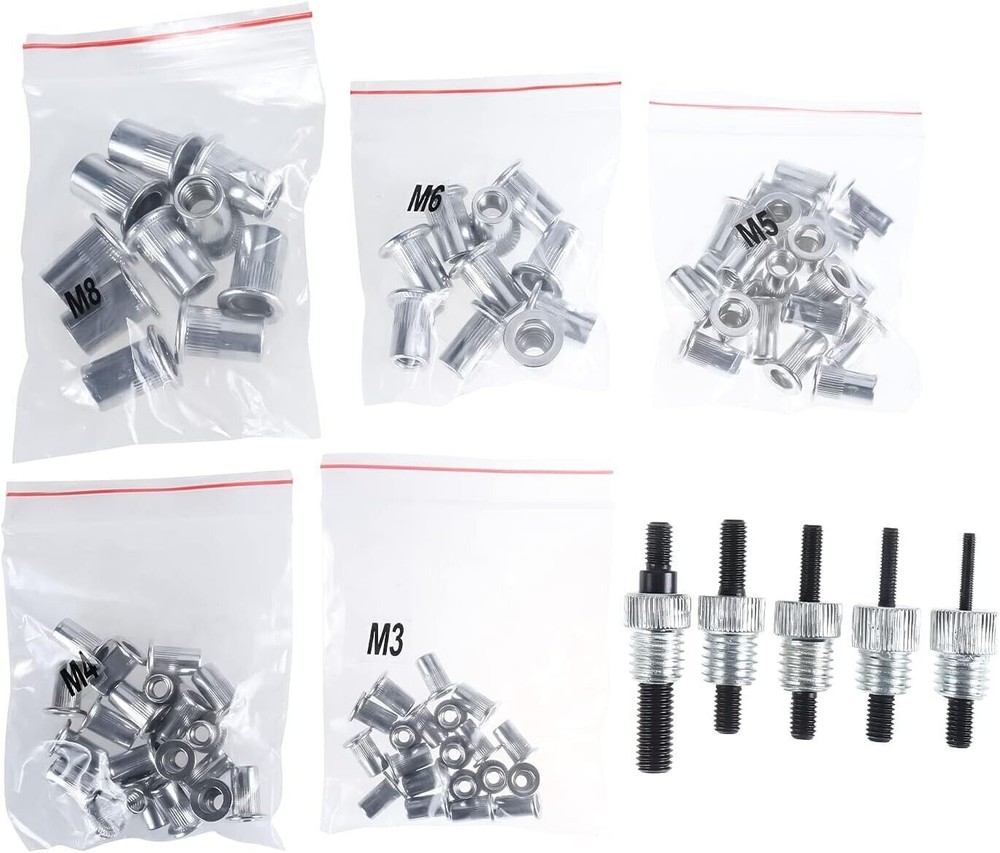 86Pc M3-M8 Threaded Nut Rivet Gun Insert Tool Riveter Rivnut Setter Riveting Kit