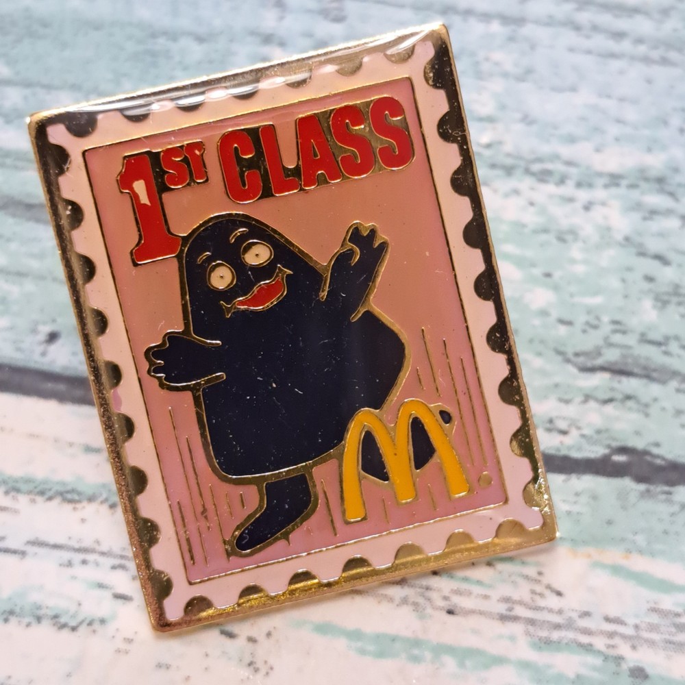 McDonald's Crew Employee Pin - 1st Class Grimace Stamp