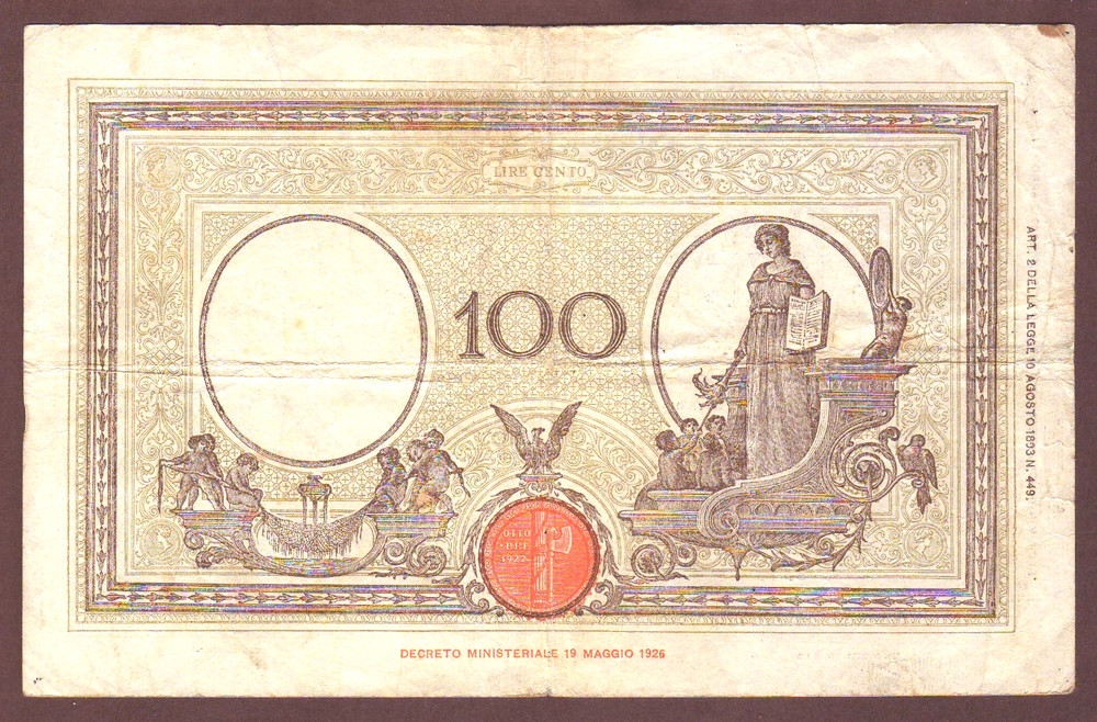 ITALY 100 Lire 9.12.1942