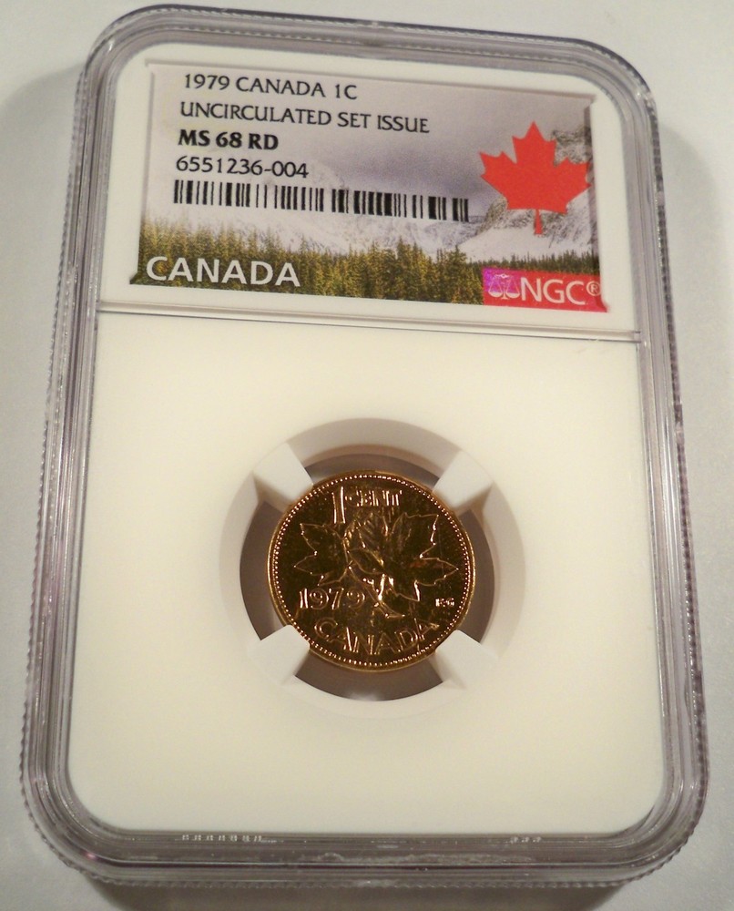 1979 1c CANADA NGC MS 68 RD CENT COPPER MS 68 RED