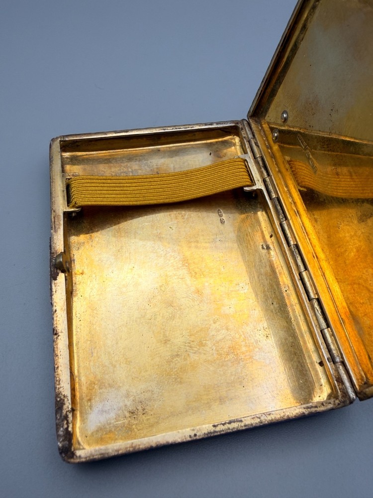 Antique Enamel Sterling Silver Cigarette Case (113 grams)