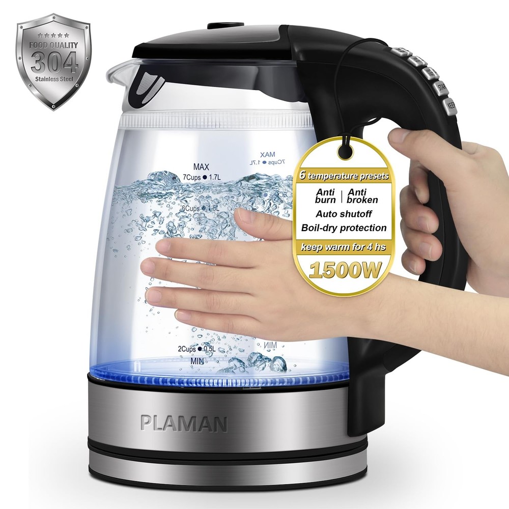 1500W Electric Kettle with Temperature Control - 6-Temp Presets for Tea/Coffe...
