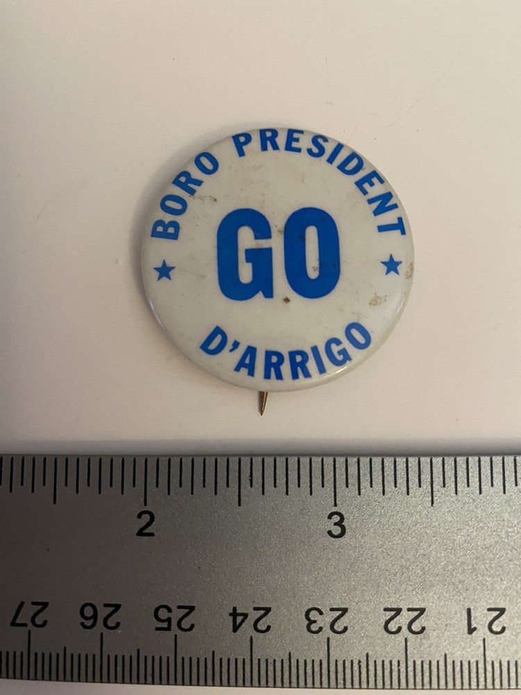 D’Arrigo Boro President Pin Back Button P70