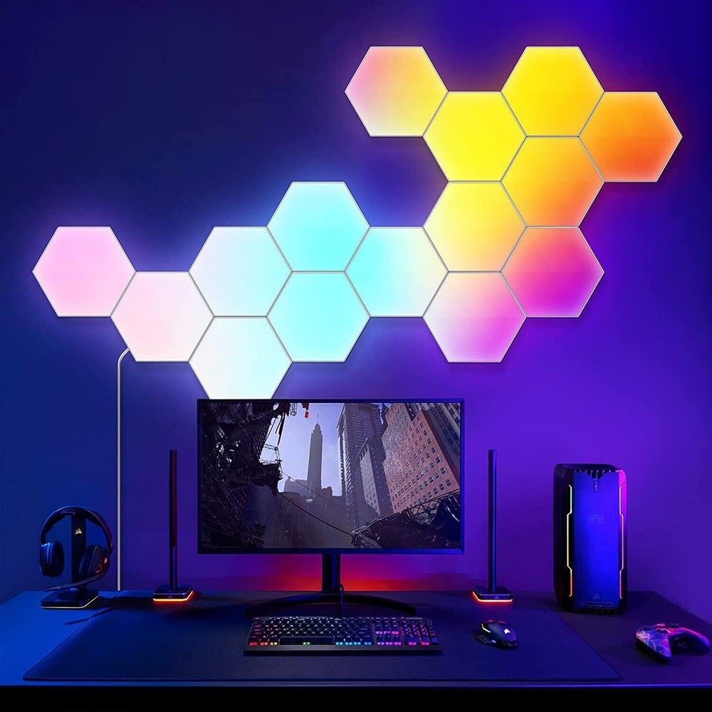 Bluetooth RGB Hexagonal Wall Lights